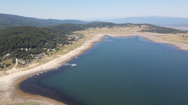Aerial Summer view of Batak Reservoir, Pazardzhik Region, Bulgaria