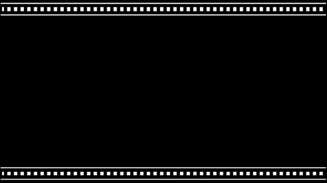Black screen with decorative borders, cinematic motion background clip.