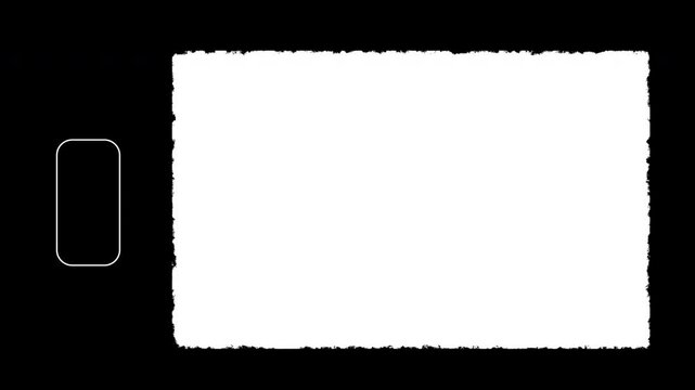 Vintage 8mm Film Frame Overlay with Sprocket Hole and Film Grain Texture, Alpha channel, 4k video