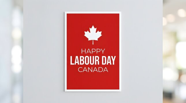 Labour Day sign on wall, Happy Labour Day Canada poster