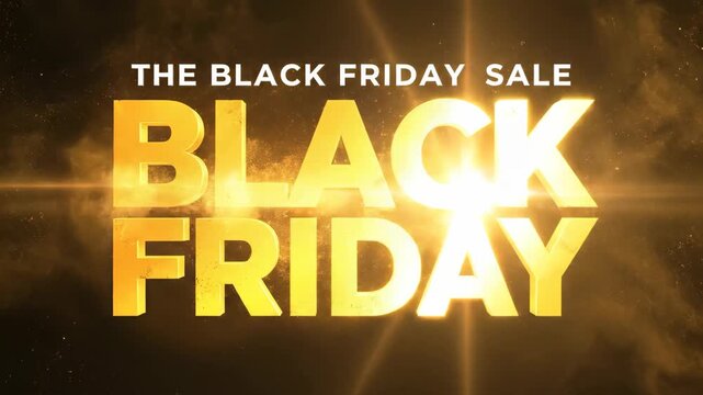 Glowing Black Friday SA text on dark background with bright light