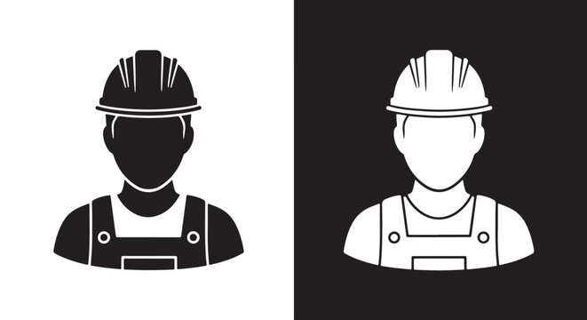 Worker safety icons set helmet vest - Line and glyph solid icon and logo templete - Blue icon set - Minimalist, flat icon