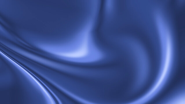Abstract Blue Satin Fabric Background with Soft Flowing Waves