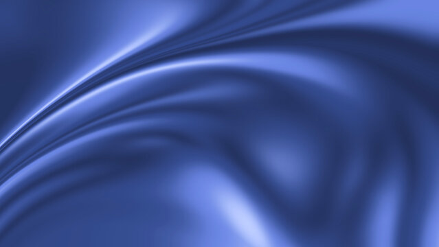 Abstract Blue Satin Fabric Background with Soft Flowing Waves