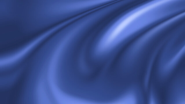 Abstract Blue Satin Fabric Background with Soft Flowing Waves
