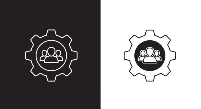 Gear icons set angry neutral faces vector - Line and glyph solid icon and logo templete - Blue icon set - Minimalist, flat icon