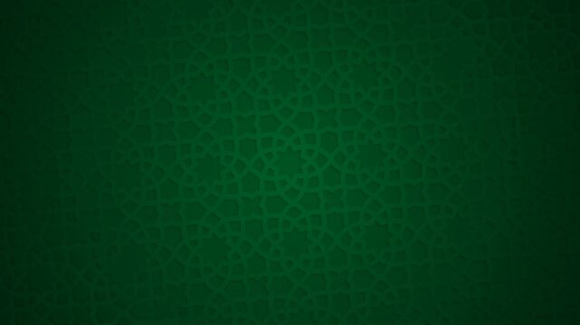 Abstract Emerald Green Islamic Geometric Background Seamless Loop