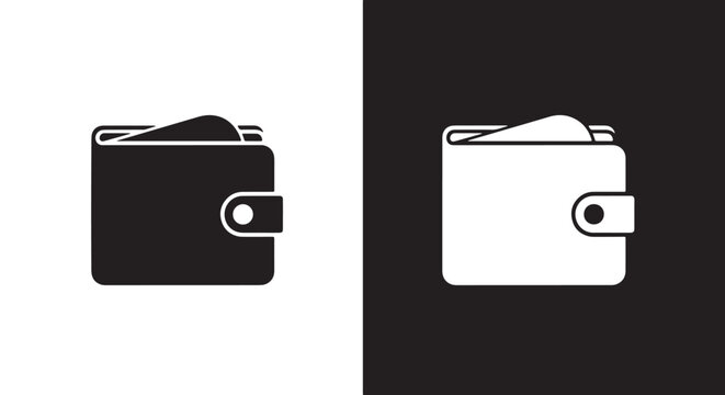 Wallet icon set flat design vector illustration: Glyph and solid icon set - Icon vector - Editable line icons. Vector illustration