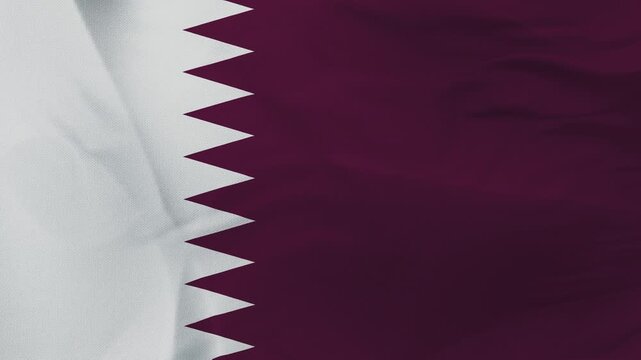 Qatari flag fabric with white serrated band and maroon field