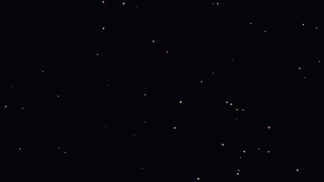 Digital space stars constellations background animation showing glowing celestial bodies and interconnected lines forming patterns, perfect for science, astronomy, technology, or futuristic themes.
