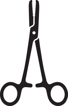 Surgical Clamps Medical Forceps Vector Icon