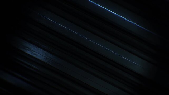 A dark futuristic background loop featuring acoustic tech style panels that move and spin in a random motion.
