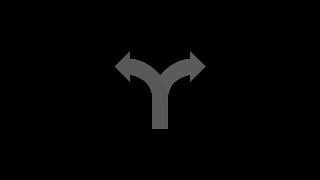 Two arrows with points to the right and flickers animation on black background. Animation arrow with directions to right. Right arrow pointer icon with alpha channel