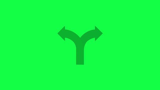 Two arrows with points to the right and flickers animation on green background. Animation arrow with directions to right. Right arrow pointer icon with alpha channel