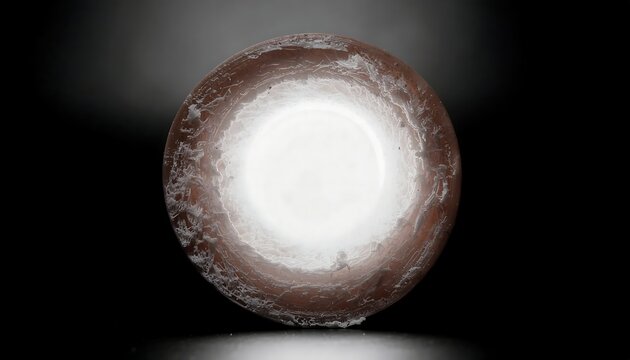 Illuminated Round Object with Textured Surface.