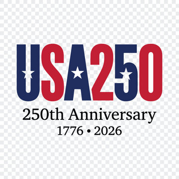 USA 250th anniversary official style logo design vector illustration