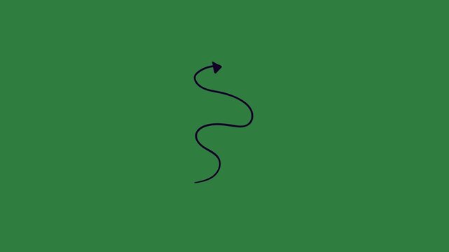Drawing of snake on motion expression elements creative gesture emotion design composition style cartoonish backgrounds isolated on green screen background