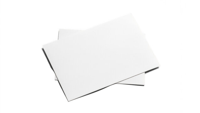 Blank business cards stacked with soft shadow in studio lighting isolated on transparent background