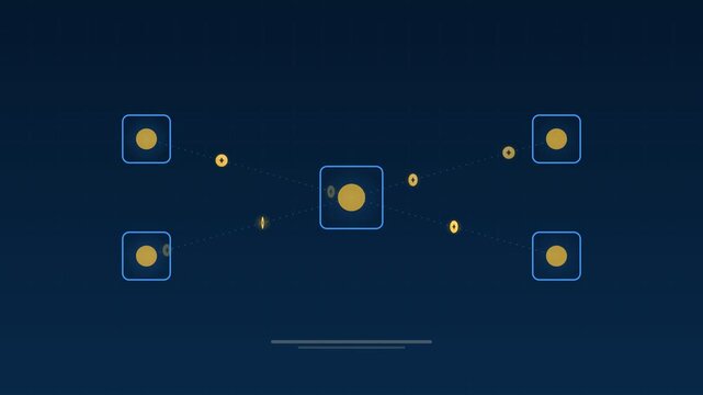 Animated Decentralized finance defi modules azure concept loop