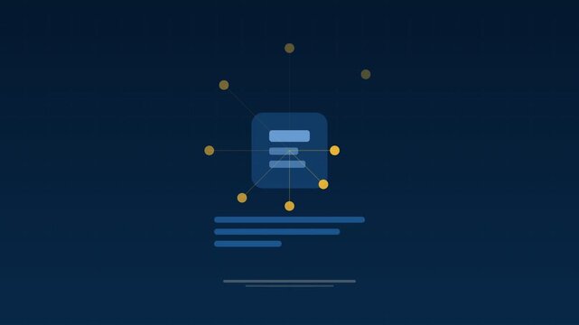 Animated Crypto mining block validation hashrate azure concept loop