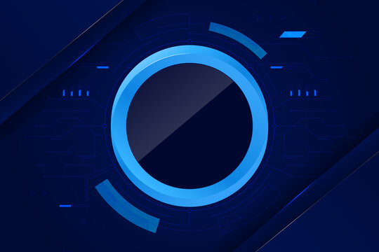 blue technology button 3D buttom jpeg