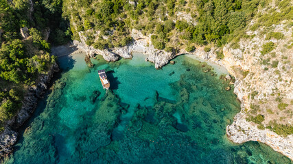 Obraz premium The beautiful and famous Baia degli Infreschi, near Marina di Camerota, Cilento, Campania, Italy.