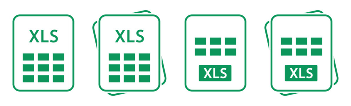 Excel file format Icon. Xls icon, Vector Illustration
