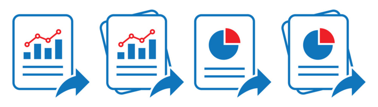 Document data graph finance share button icon illustration