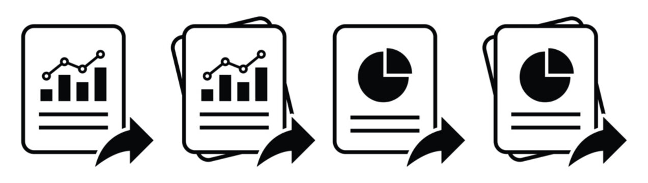 Document data graph finance share button icon illustration