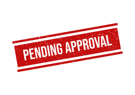 Grunge stamp pending approval on isolated transparent background
