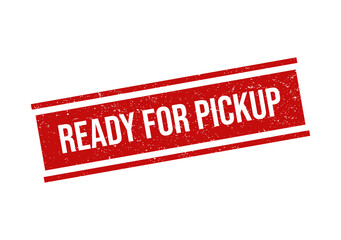 Ready for pickup grunge stamp red rectangular distressed texture isolated on transparent background © melicha