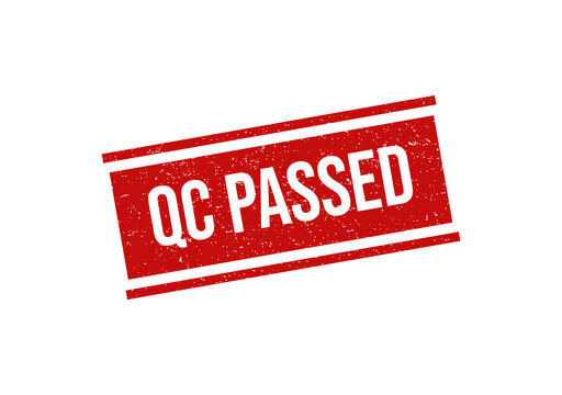 Grunge qc passed stamp isolated on transparent background