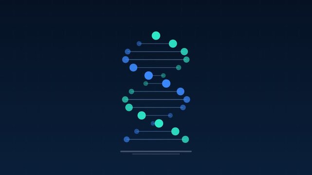 Animated Dna double helix rotating genetics blue medical loop