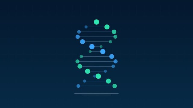 Animated Dna double helix rotating genetics sky medical loop