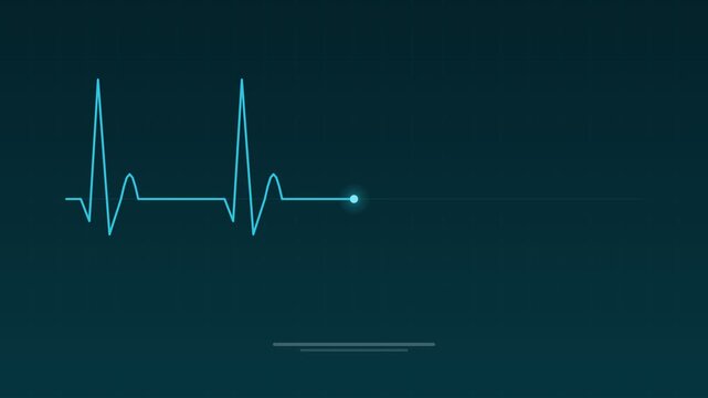 Animated Heartbeat ecg pulse line monitor sea medical loop