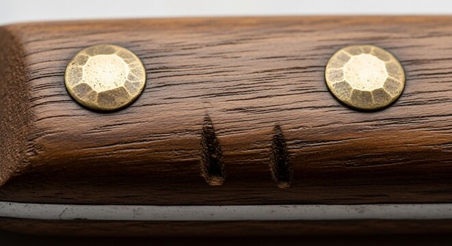 Wooden knife handle detail