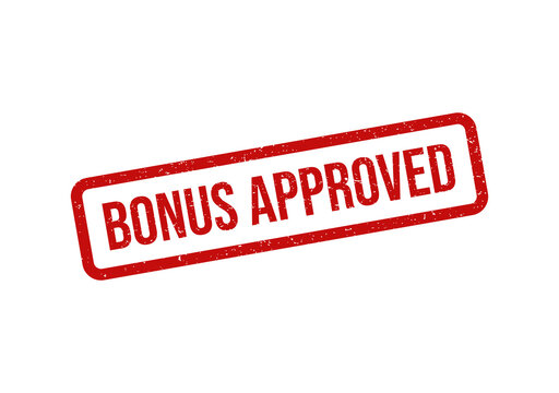 Red bonus approved rubber stamp seal