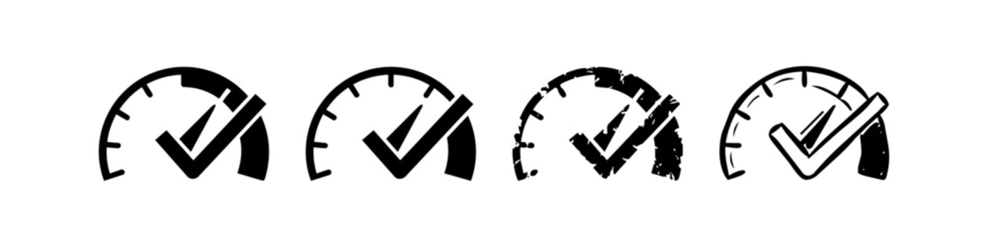 Performance Gauge Checkmark Icons - Mixed Style Variations