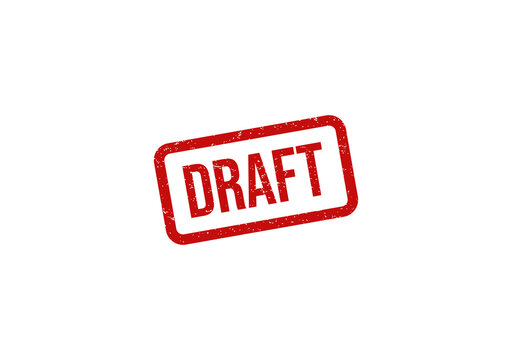 Red draft rubber stamp impression
