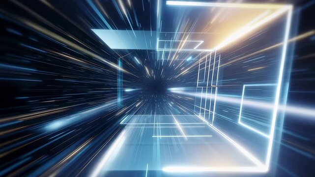 Panoramic high speed, boost technology concept, light abstract background.