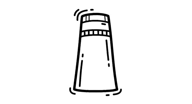 Simple black and white salt shaker illustration.