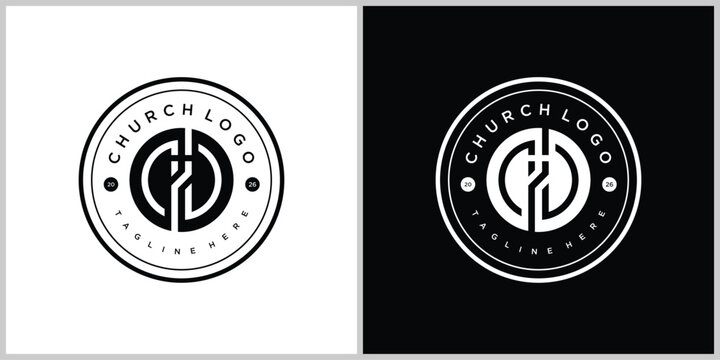 church logo based on initials combined with subtle religious elements, creating a versatile and professional ministry brand.