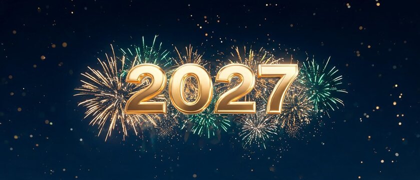 New Year, Fireworks, 2027, Celebration, Night Sky