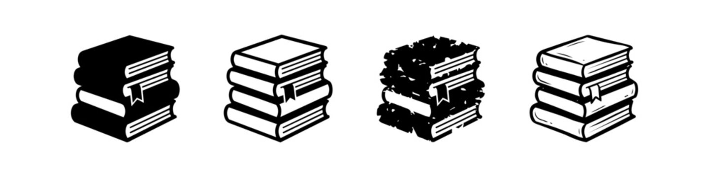 Education Books Icon Set - Mixed Style Vector Variations