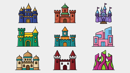 Assorted fantasy castle illustrations © Ziloong