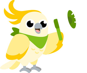 cartoon cockatoo holding megaphone © Kenza