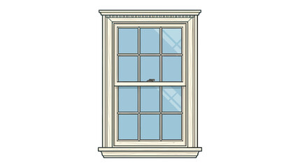 Obraz premium Traditional Double Hung Window Illustration