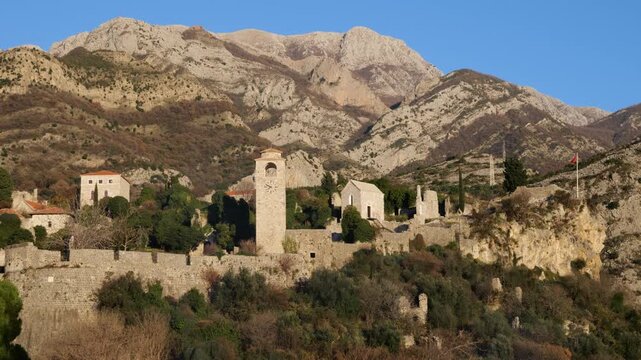 Old City of Bar in Montenegro, Historic City and Mediterranean Heritage in Coastal Balkan Landscape