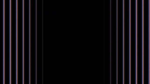 Vertical lines move in a rhythmic pattern on a black background