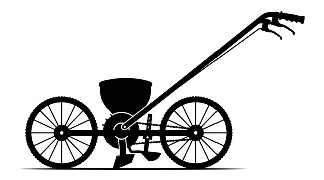Vintage manual garden seeder machine.